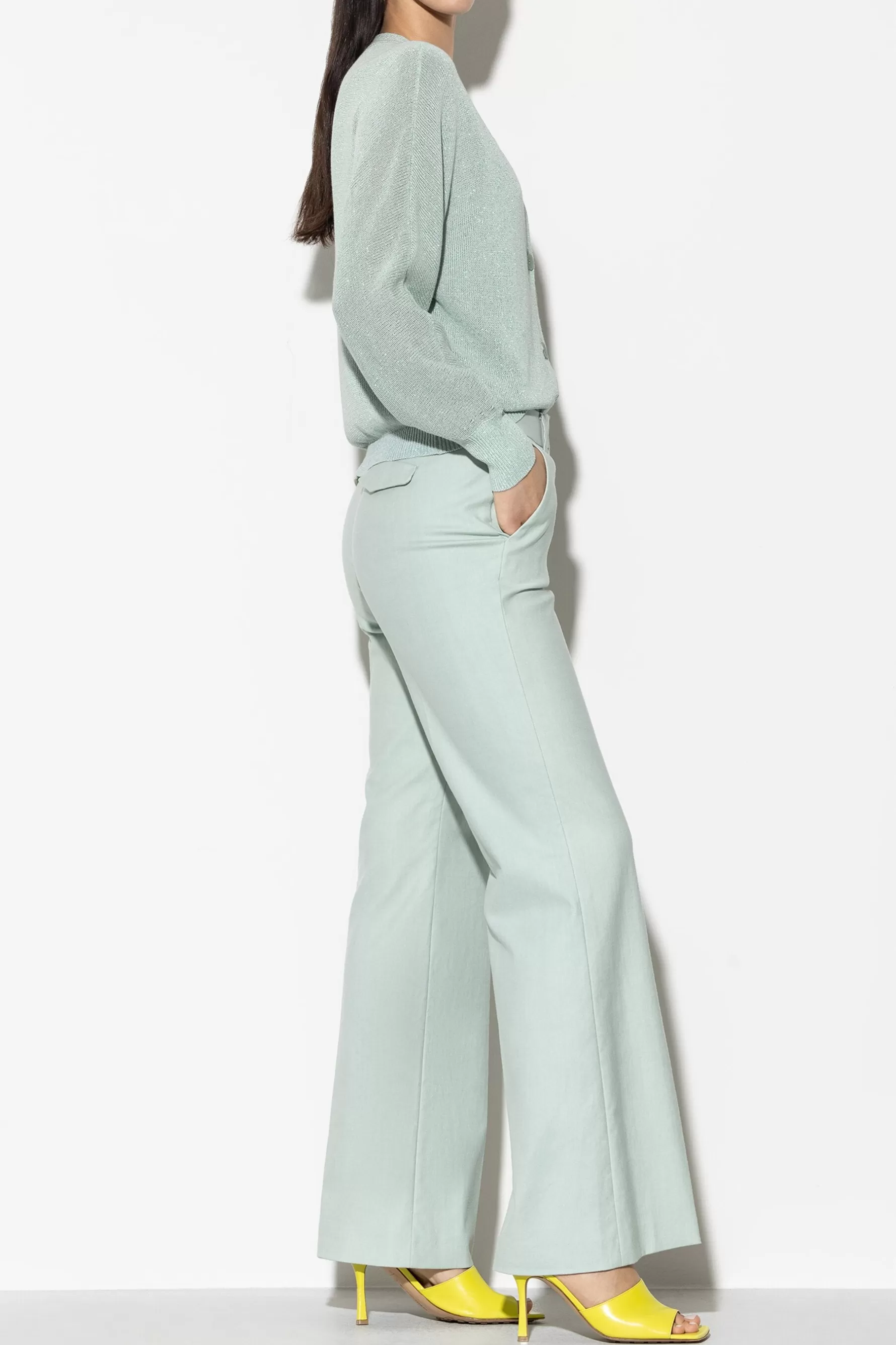 Sets | Hosen-LUISA CERANO Baumwollstretch-Bootleg-Pants mint