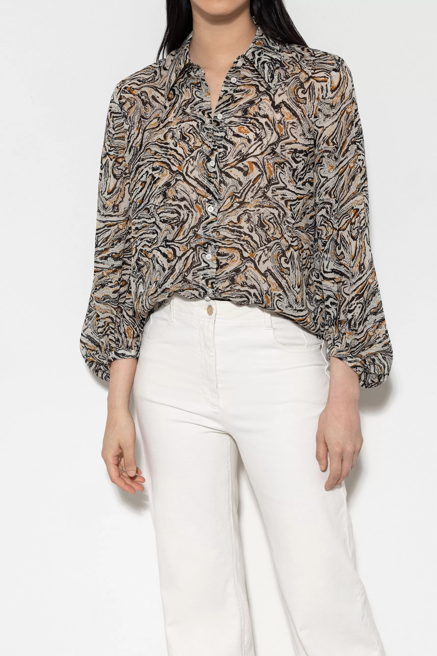 Blusen-LUISA CERANO Bluse Mit Marble-Print multi