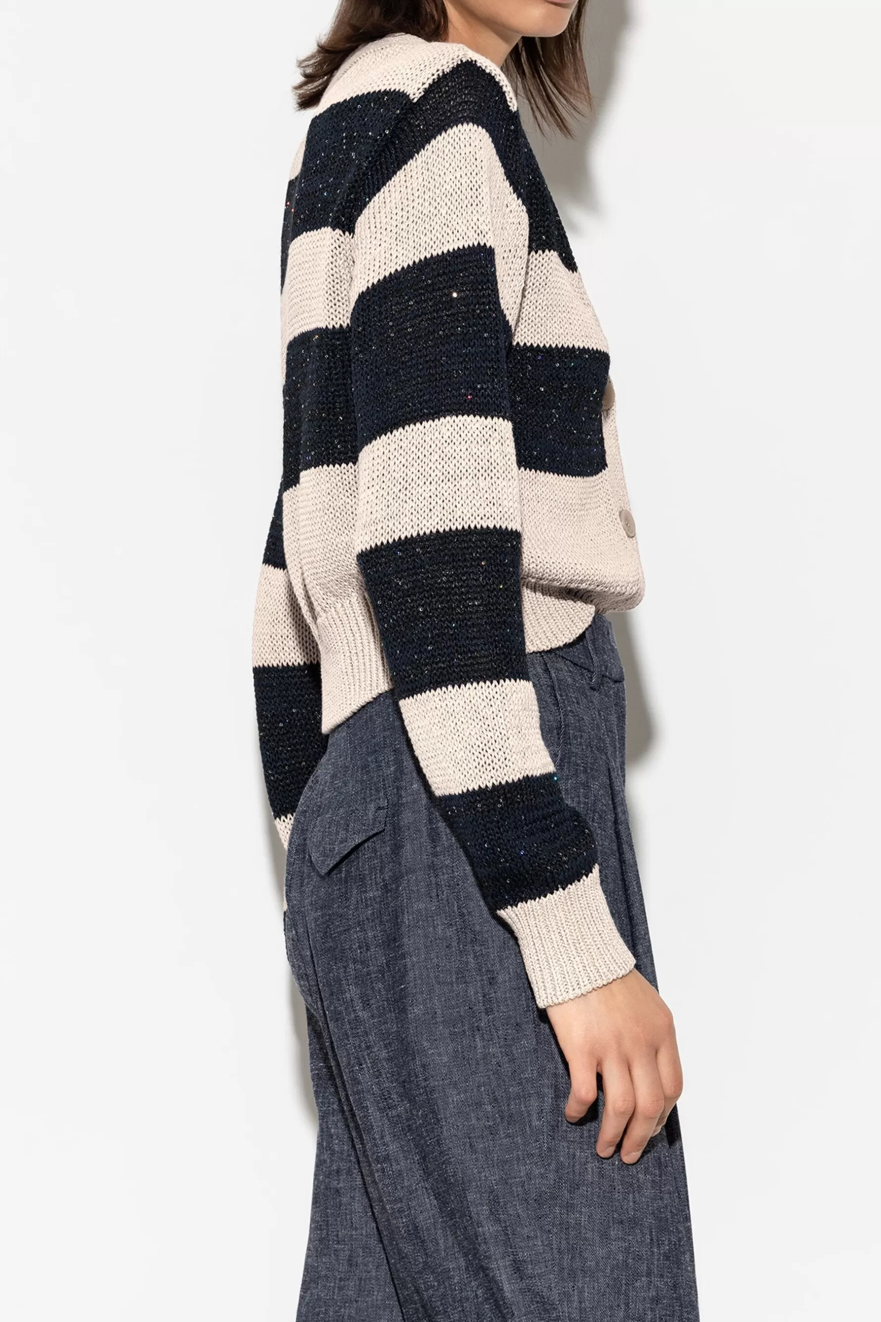 Strick-LUISA CERANO Cardigan Mit Blockstreifen