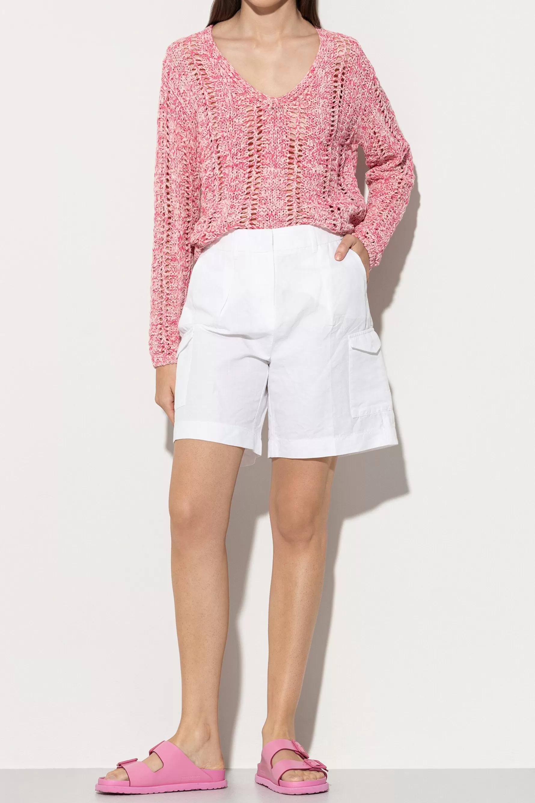 Hosen-LUISA CERANO Cargo-Shorts Aus Leinen-Mix