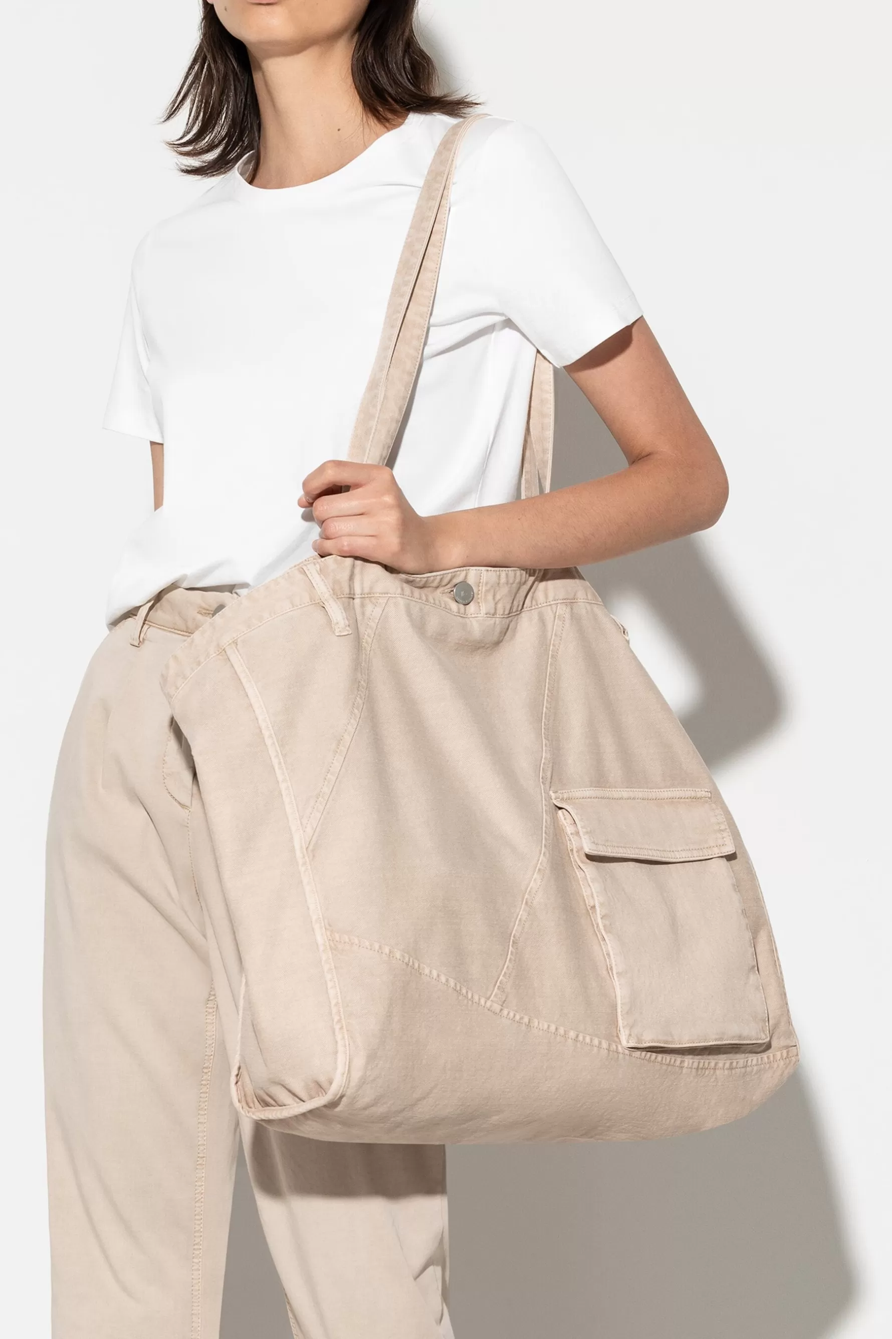 Accessoires-LUISA CERANO Denim-Shopper cashew