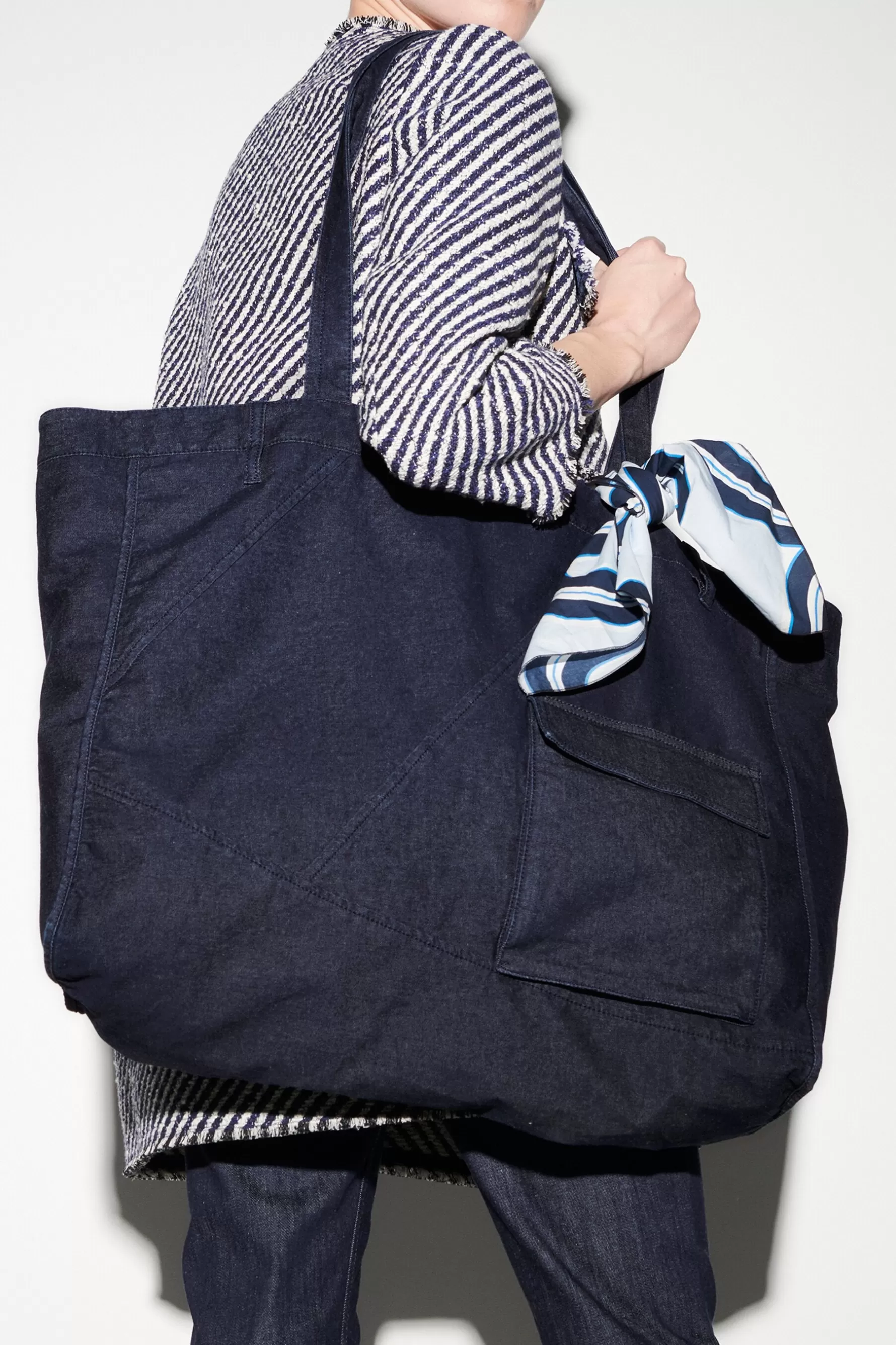 Accessoires-LUISA CERANO Denim-Shopper dark navy