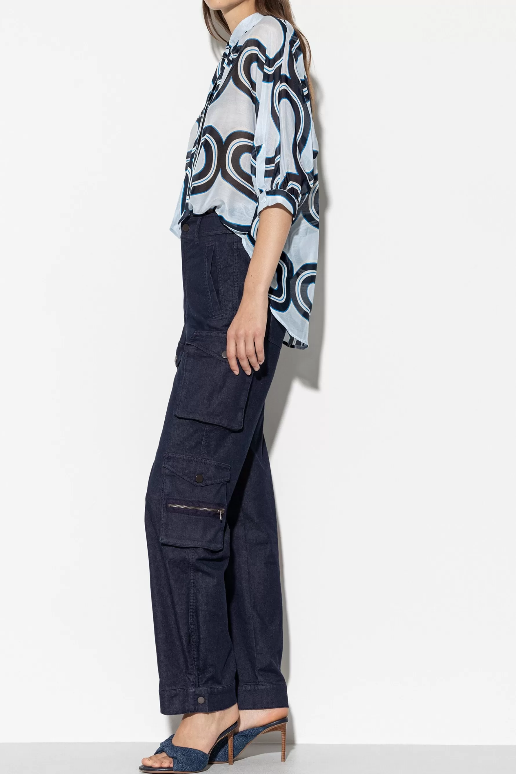 Blusen-LUISA CERANO Kimonobluse Mit Wave-Print multi