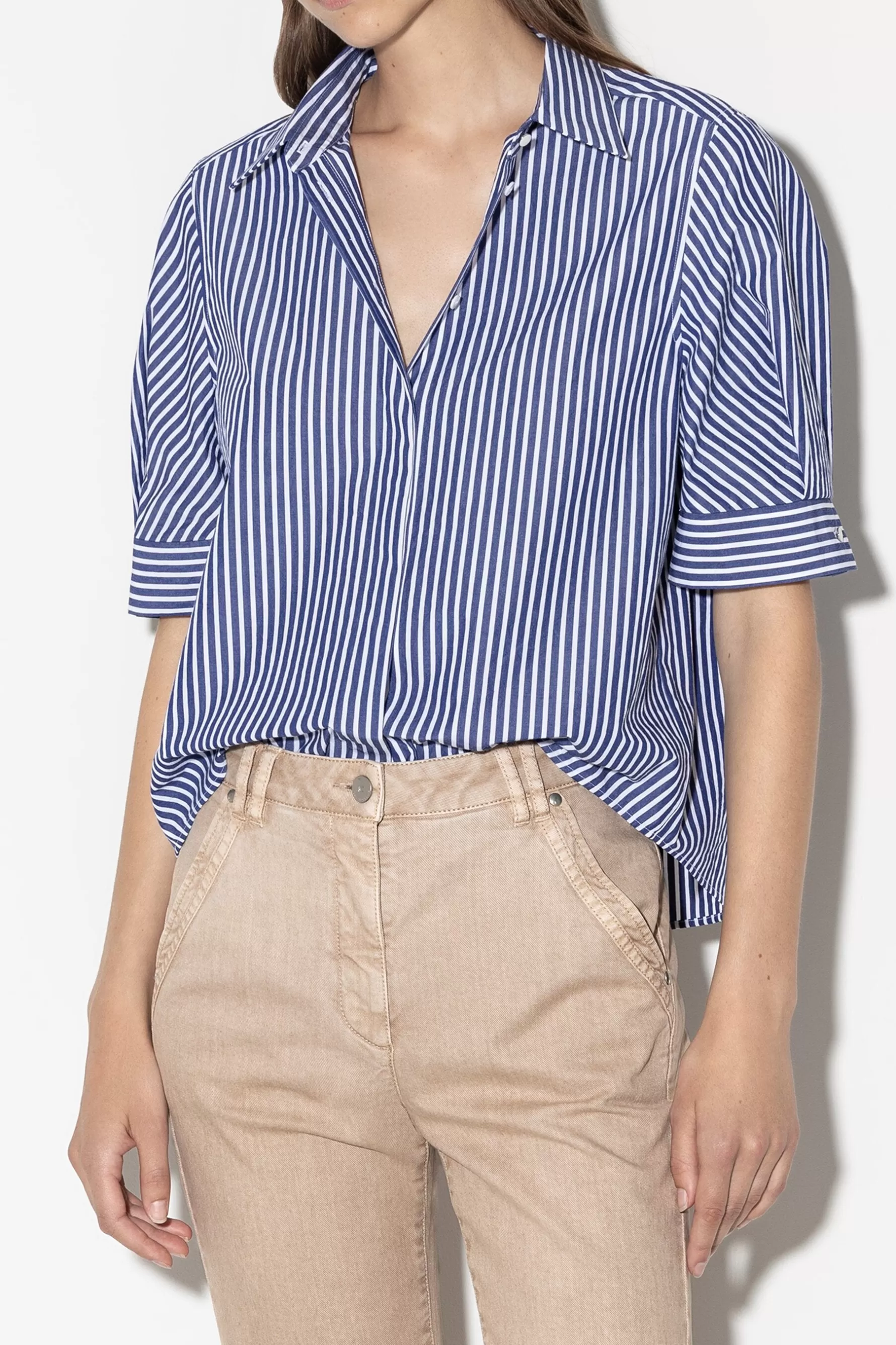 Blusen-LUISA CERANO Kurzarm-Bluse Mit Streifen multi