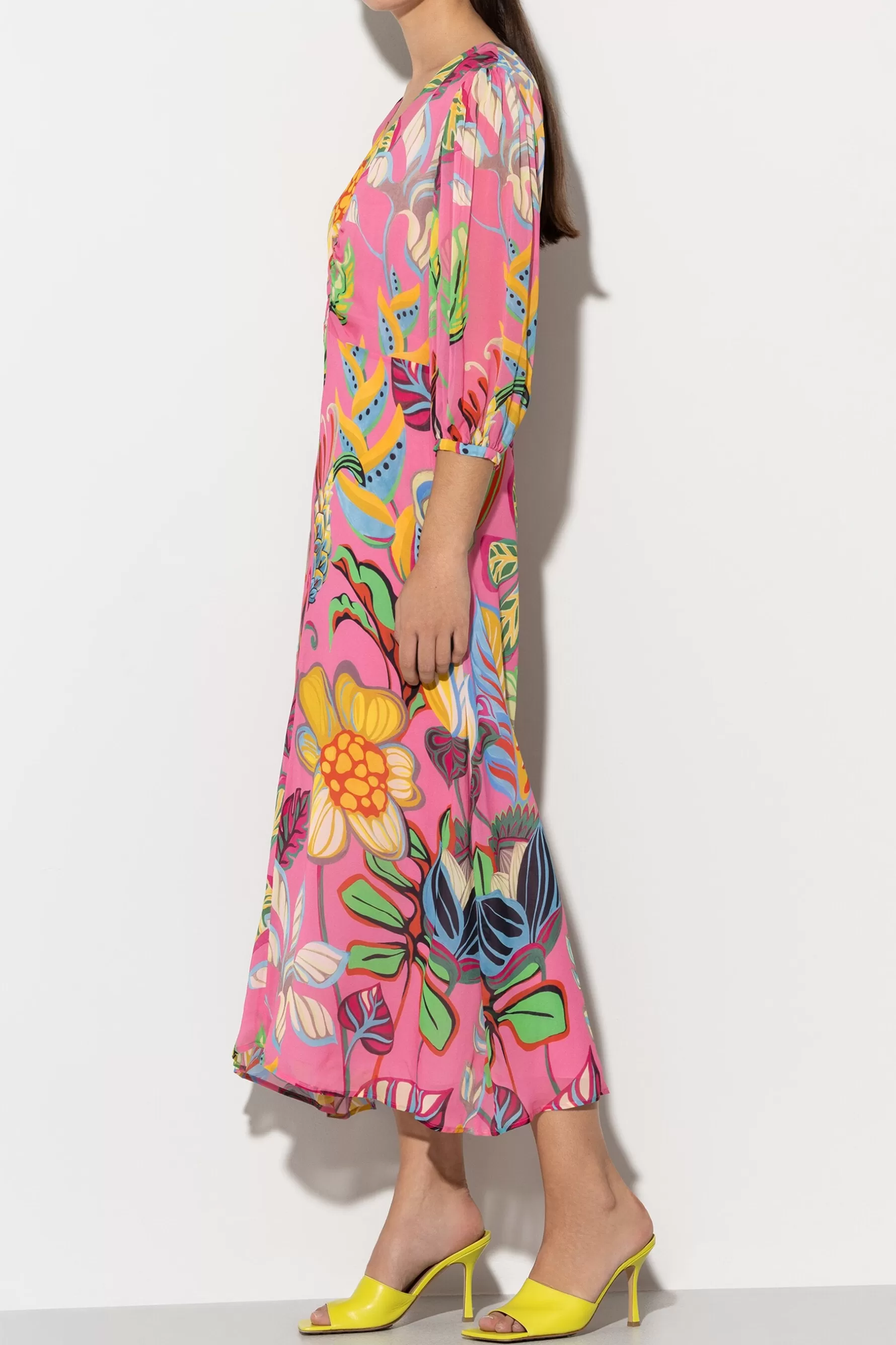 Kleider-LUISA CERANO Maxikleid Mit Caribbean-Print raspberry / multi