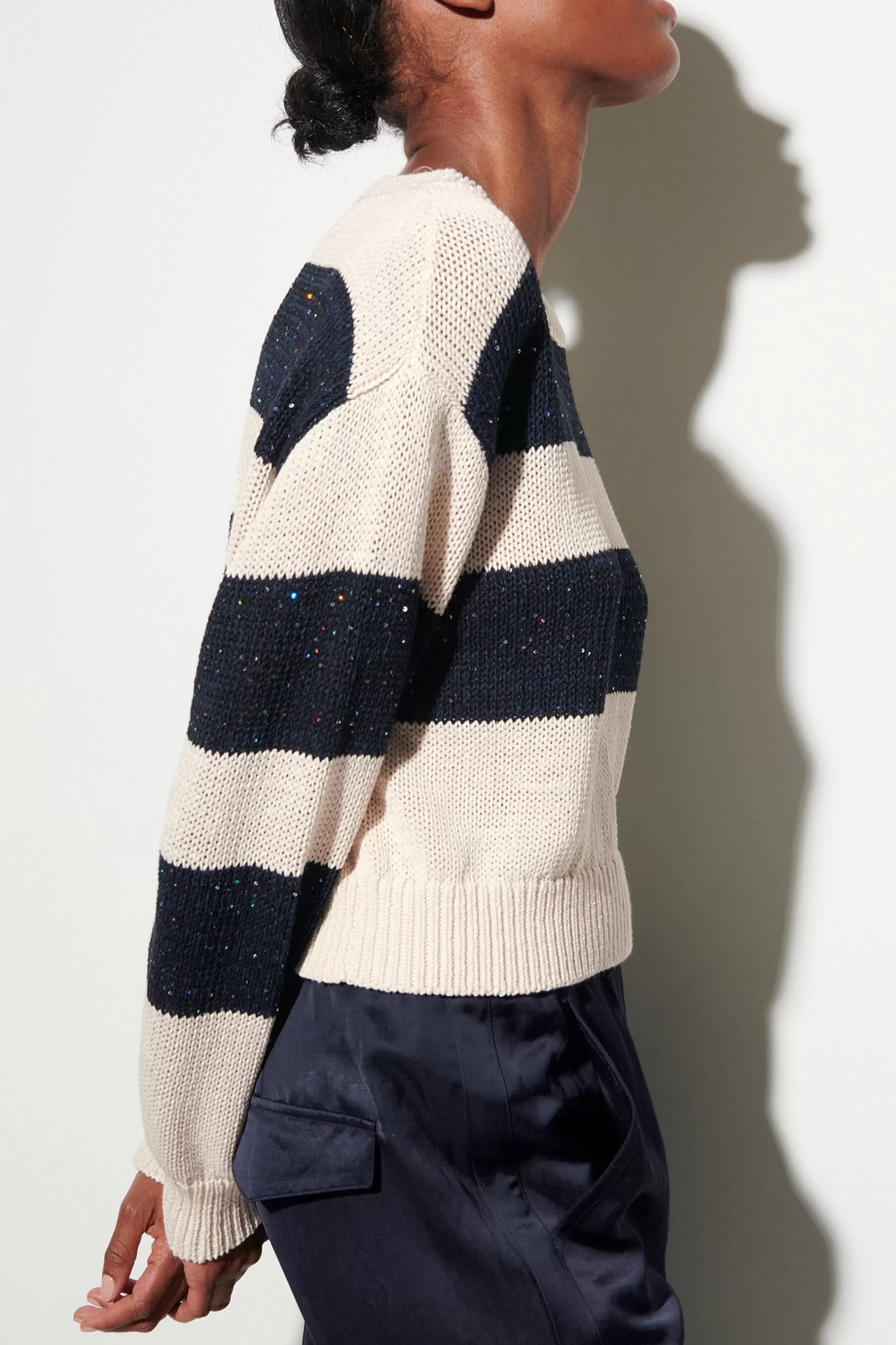 Strick-LUISA CERANO Pullover Mit Blockstreifen