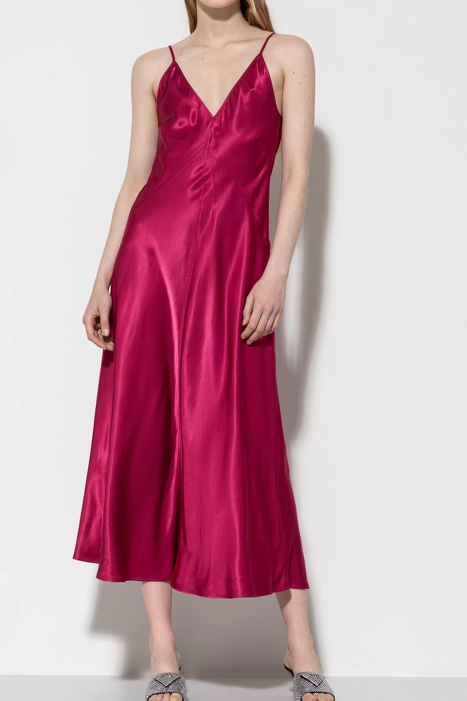 Kleider-LUISA CERANO Satin-Slipkleid berry pink