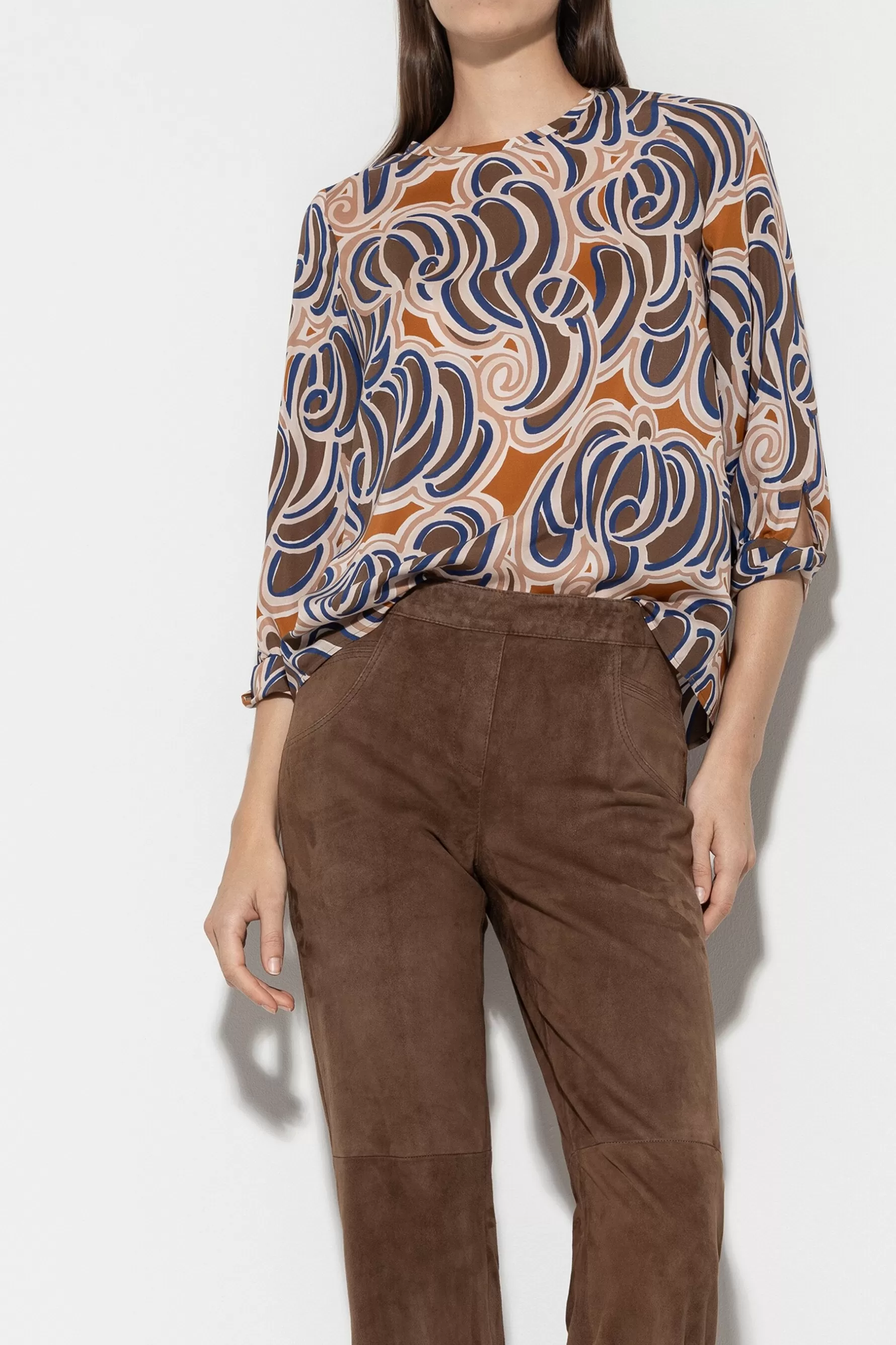 Blusen-LUISA CERANO Seidenbluse Mit Graphic-Print multi