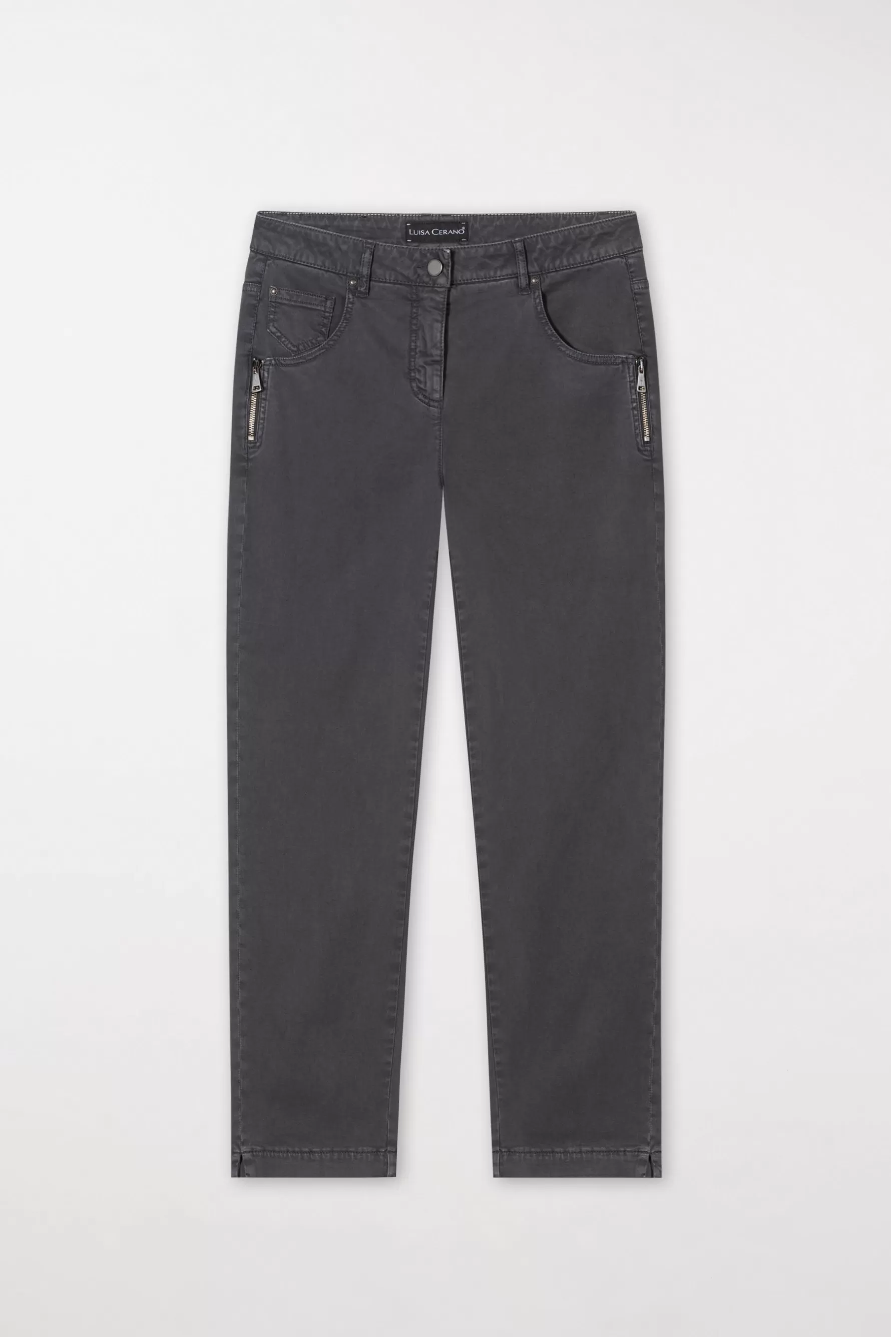 Hosen | Denim-LUISA CERANO Sporty Coloured Denim asphalt