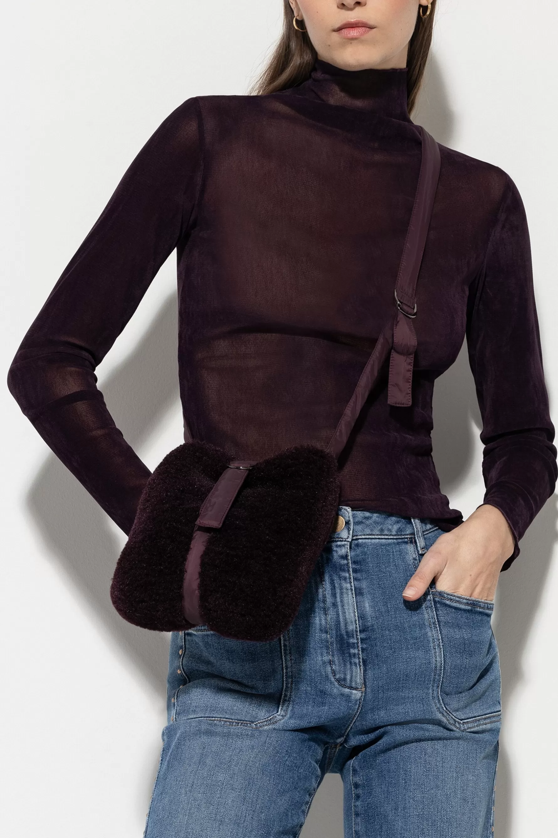 Accessoires-LUISA CERANO Tasche In Felloptik burgundy