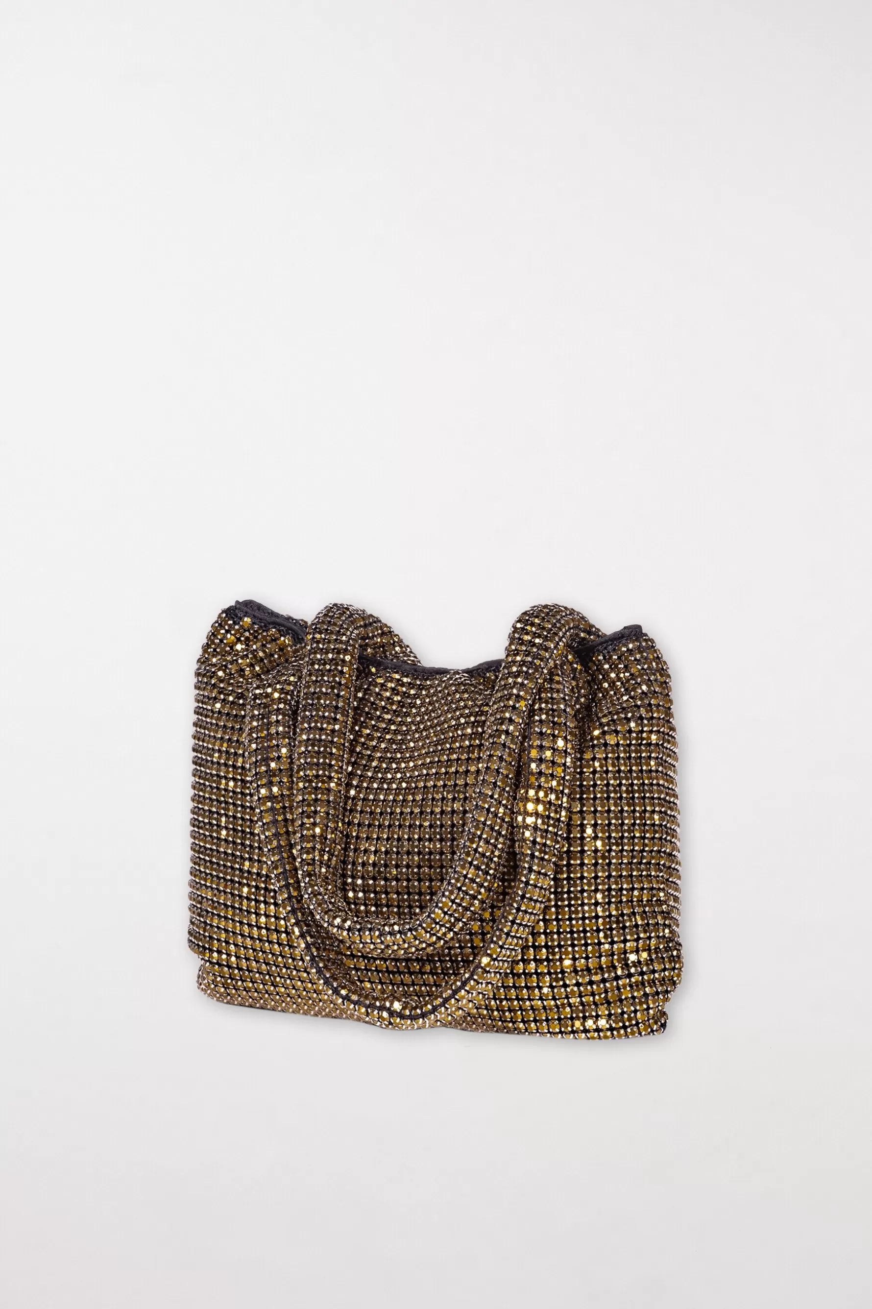 Accessoires-LUISA CERANO Tasche Mit Glitzersteinen gold
