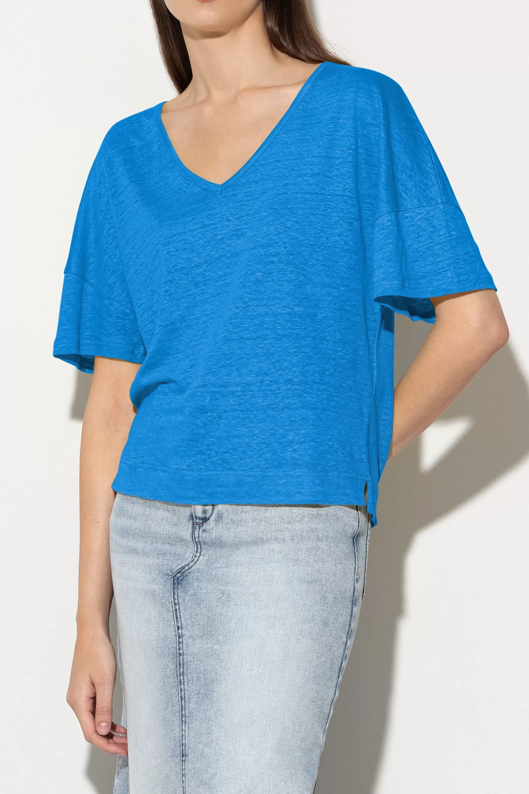 Shirts & Tops-LUISA CERANO T-Shirt Aus Leinen