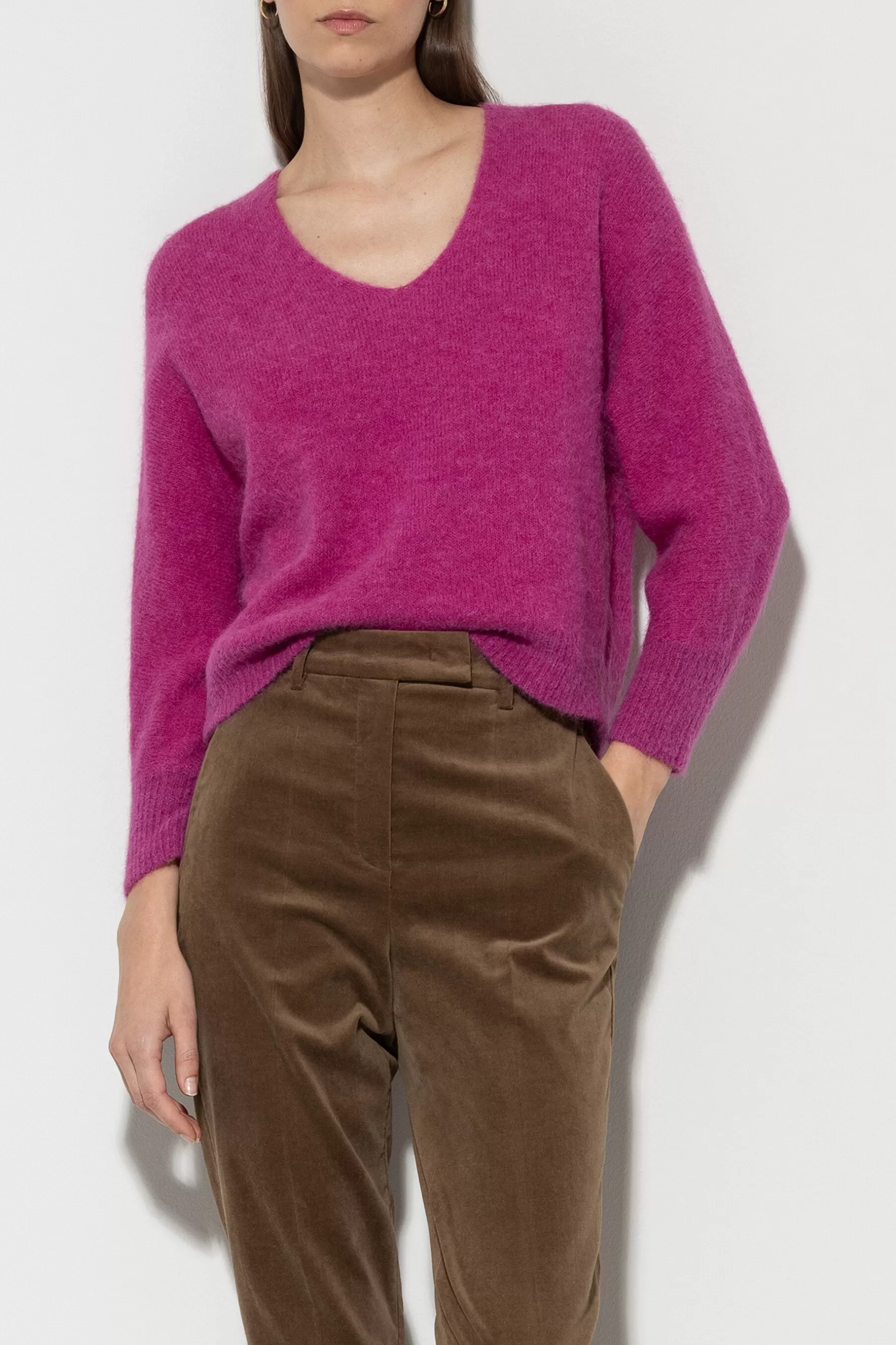 Strick-LUISA CERANO V-Pullover Aus Alpaka-Mix