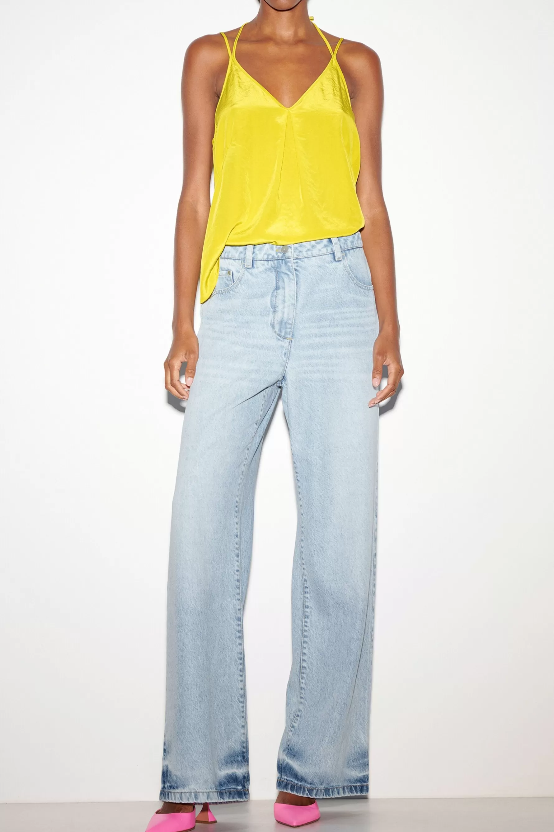Hosen | Denim-LUISA CERANO Wideleg-Blue-Denim denim blue