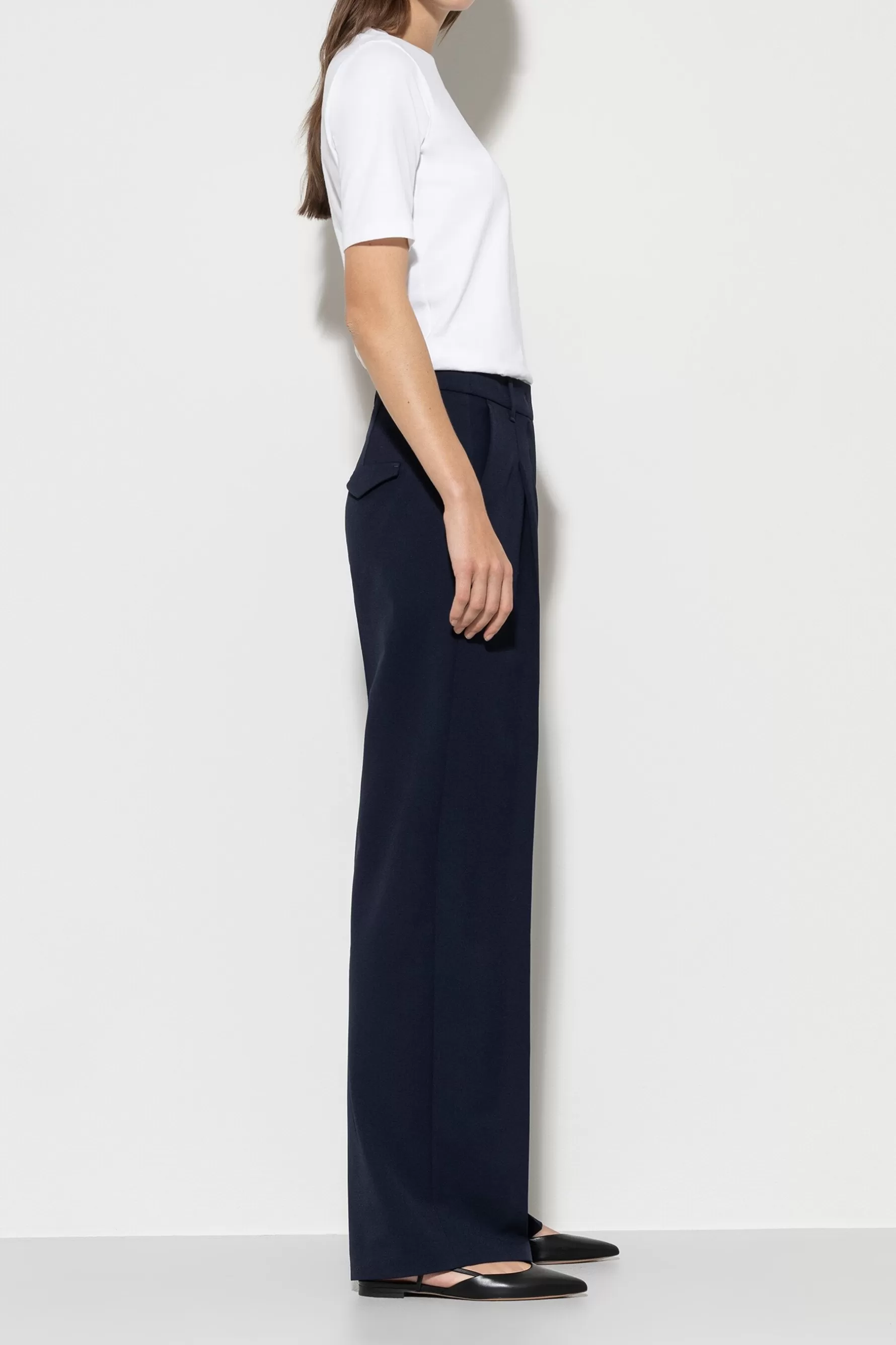 Business Studio-LUISA CERANO Wideleg-Pants Mit Bundfalten dark navy