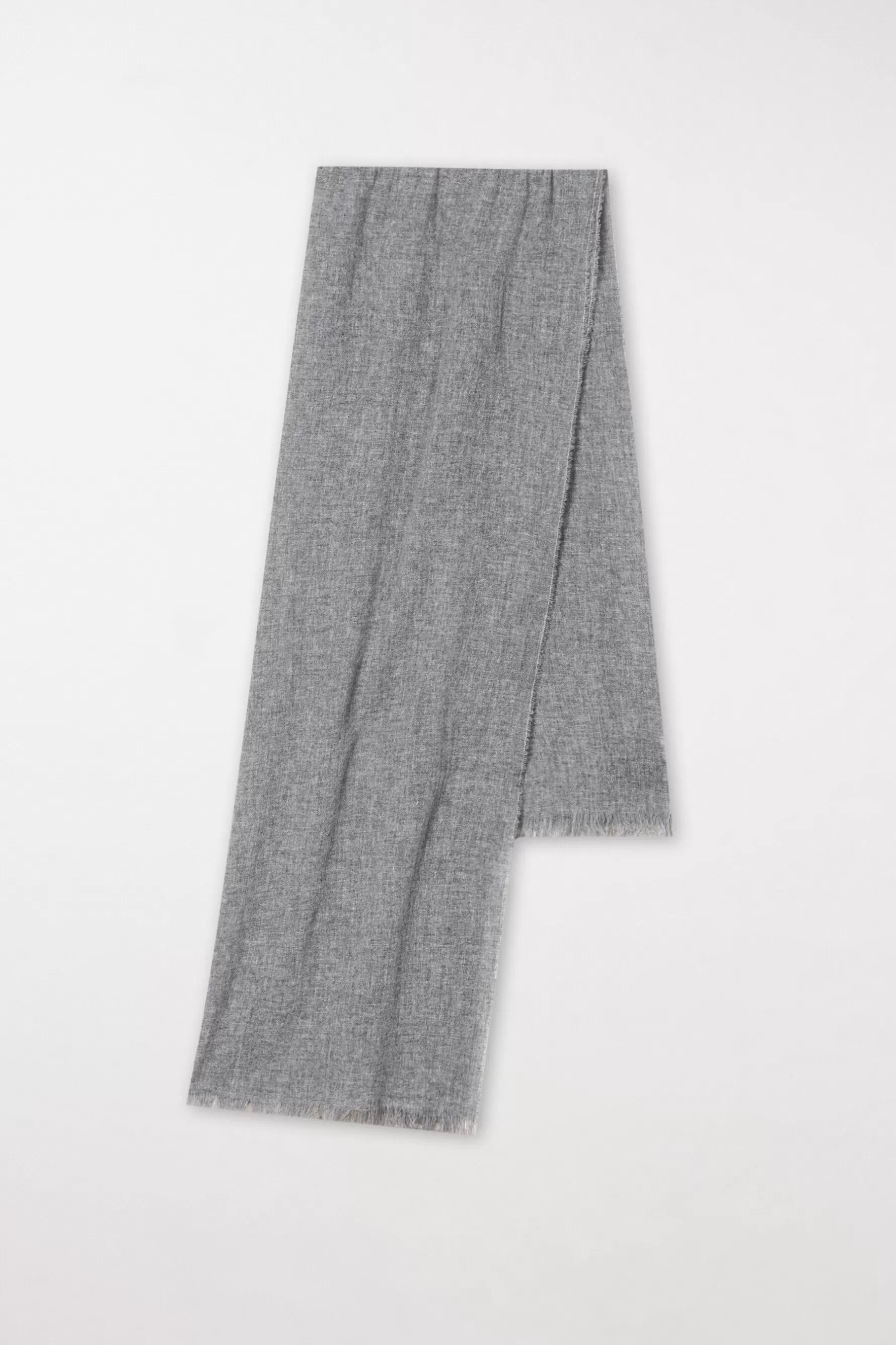 Accessoires-LUISA CERANO Wollschal Mit Fransen heather grey